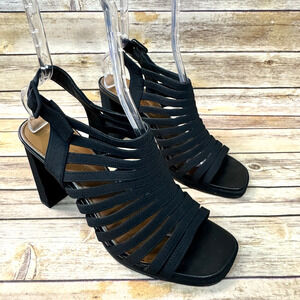 Donald Pliner Womens Black Strappy Sevanna Ankle Strap High Heel Sandals 11M